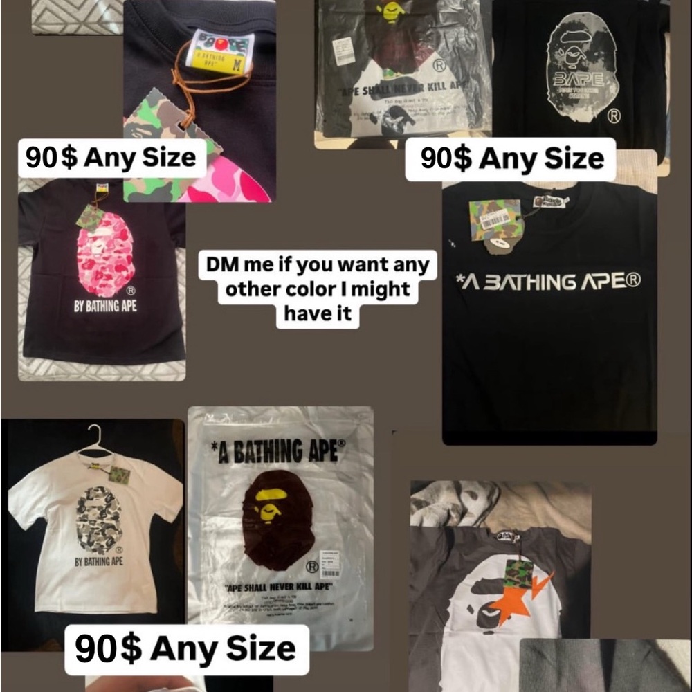 BAPE The Bathing Ape shirts ALL SIZES